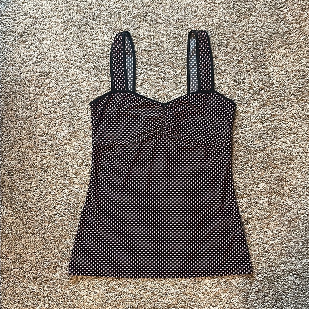 Black and Pink Polka Dot Women's Tank Top